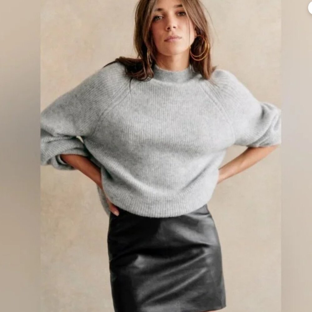 Sezane Harlow leather skirt size 0 NWOT